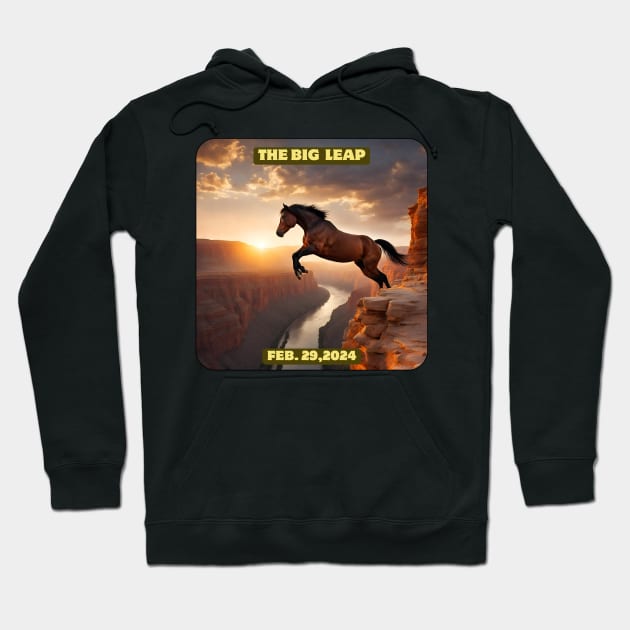 Beautiful Horse Leaping over a Canyon for Leap Year Hoodie by Spacetrap